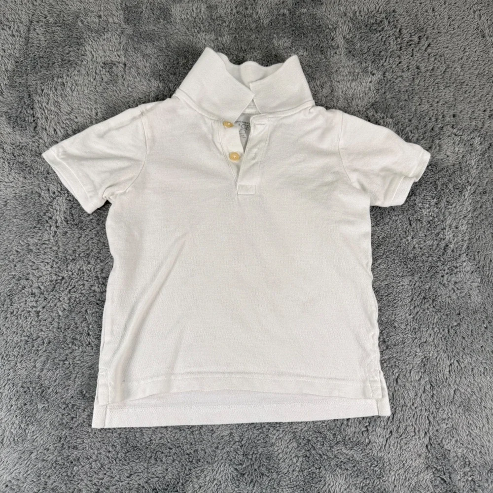 The Childrens Place Kids White Short Sleeve Pique Polo Shirt Size 4T
